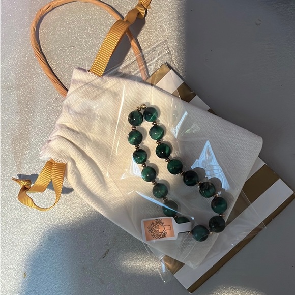 Black Onyx & Sterling Silver Bracelet w/ Antique SS Charm - Picture 7 of 7